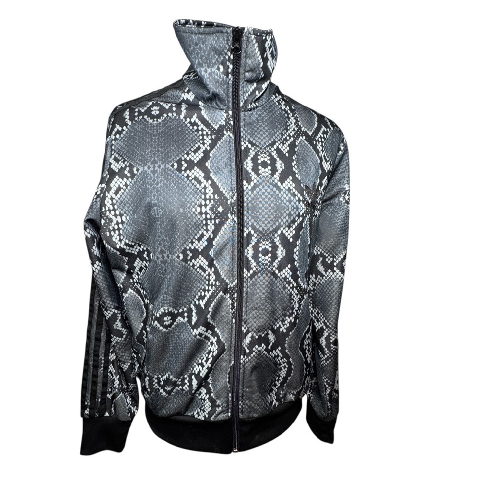 adidas Black and Gray Snake Print Utility Jacket